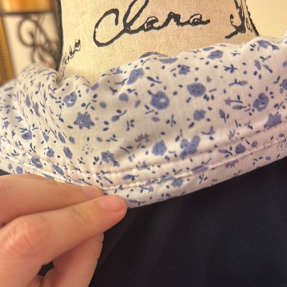 Women's Navy Jacket with Floral Lining - Picture 5 of 5